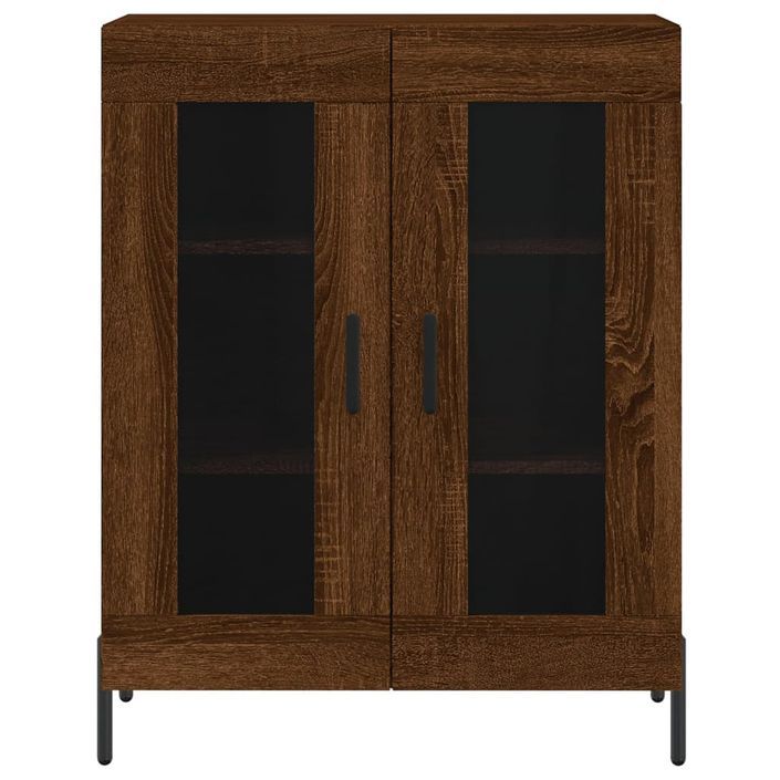 Buffet haut Chêne marron 69,5x34x180 cm Bois d'ingénierie - Photo n°8