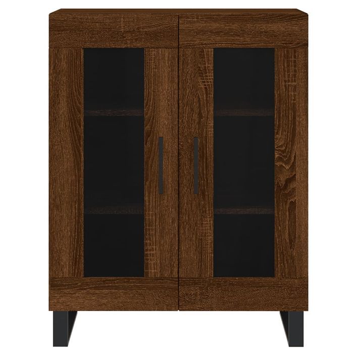 Buffet haut Chêne marron 69,5x34x180 cm Bois d'ingénierie - Photo n°8