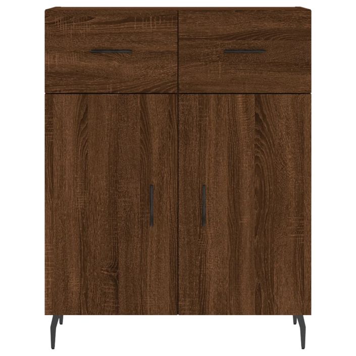 Buffet haut Chêne marron 69,5x34x180 cm Bois d'ingénierie - Photo n°8