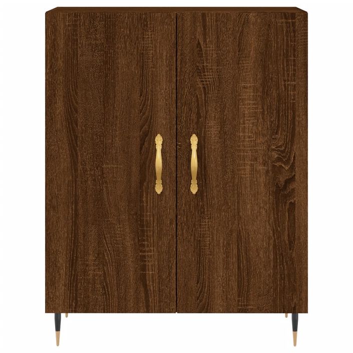 Buffet haut Chêne marron 69,5x34x180 cm Bois d'ingénierie - Photo n°6