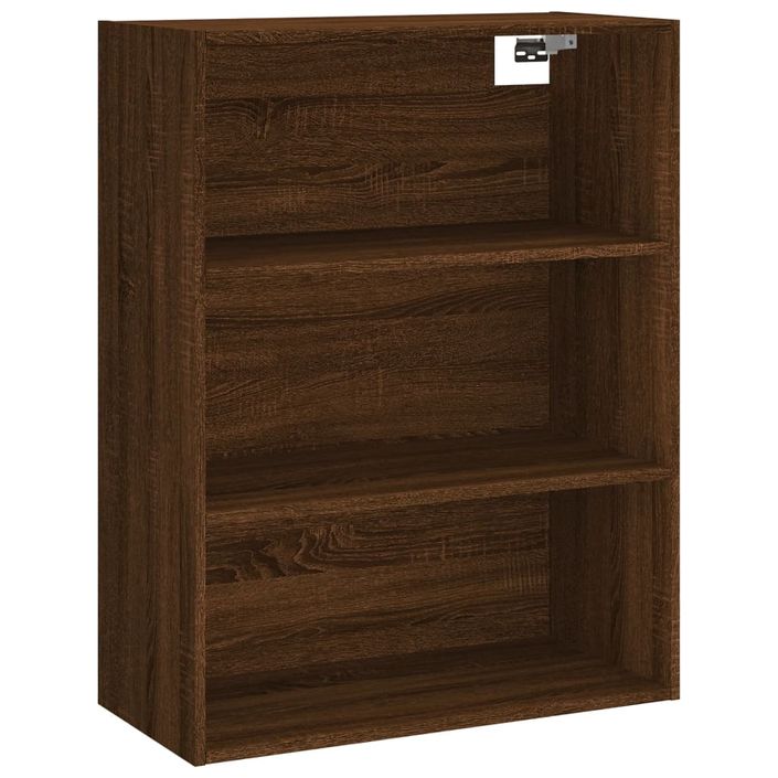 Buffet haut Chêne marron 69,5x34x180 cm Bois d'ingénierie - Photo n°7