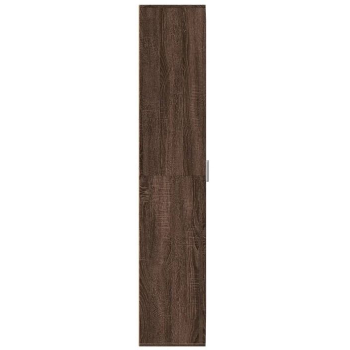 Buffet haut chêne marron 70x35x180 cm bois d'ingénierie - Photo n°4