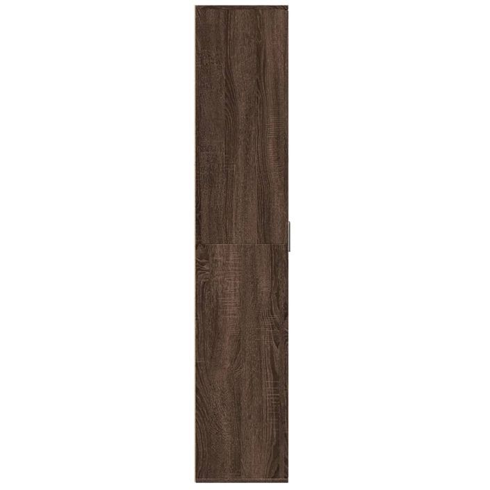 Buffet haut chêne marron 80x35x180 cm bois d'ingénierie - Photo n°4