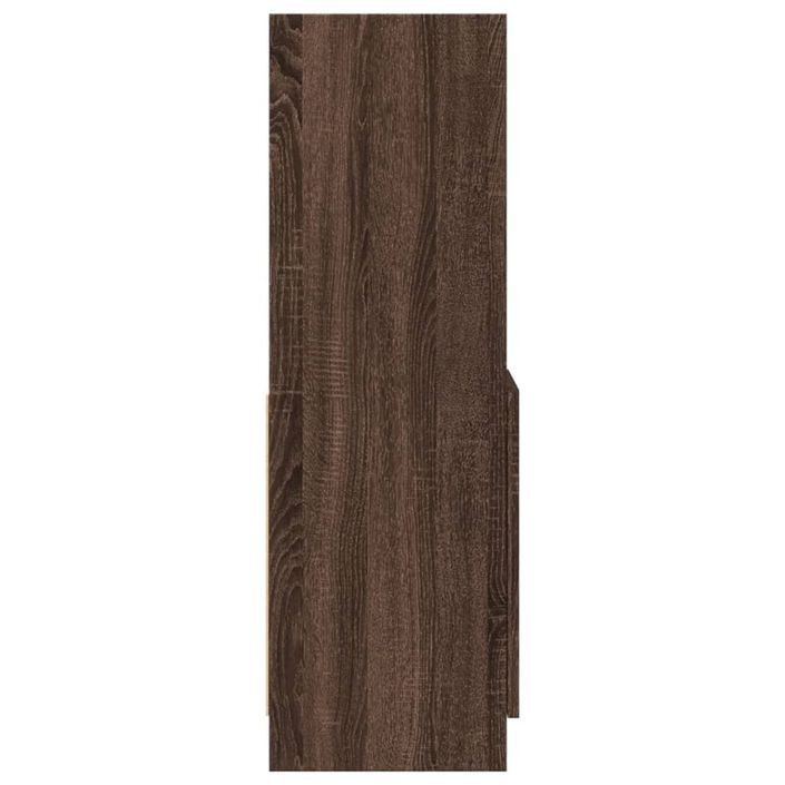 Buffet haut chêne marron 92x33x100 cm bois d'ingénierie - Photo n°6