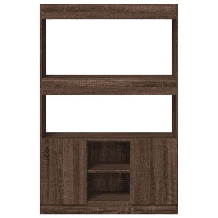 Buffet haut chêne marron 92x33x140 cm bois d'ingénierie - Photo n°5