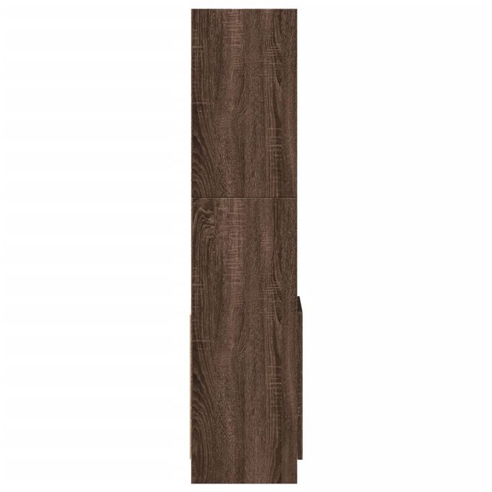 Buffet haut chêne marron 92x33x140 cm bois d'ingénierie - Photo n°6