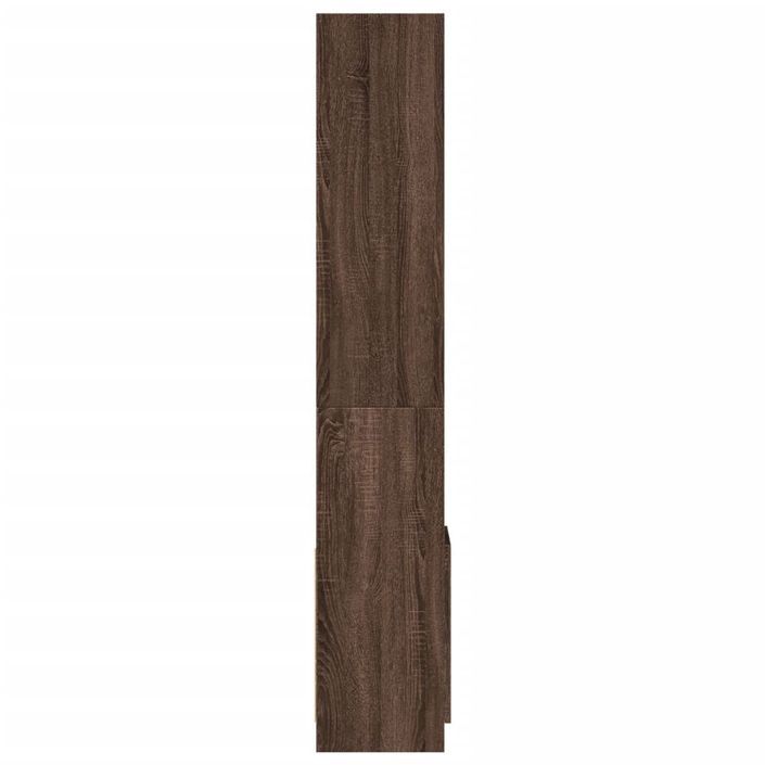 Buffet haut chêne marron 92x33x180 cm bois d'ingénierie - Photo n°6