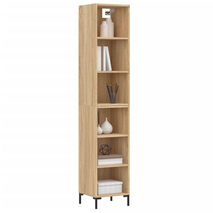 Buffet haut Chêne sonoma 34,5x32,5x180 cm Bois d'ingénierie - Photo n°3