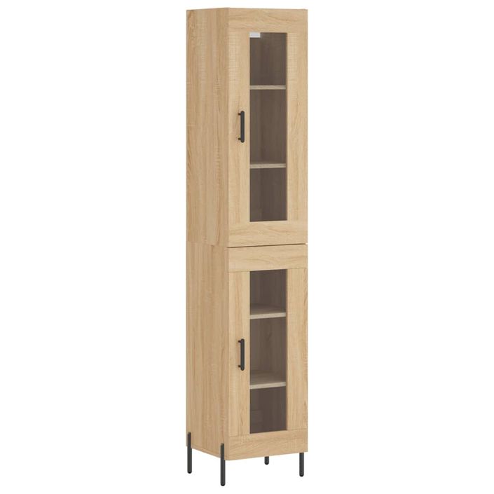 Buffet haut Chêne sonoma 34,5x34x180 cm Bois d'ingénierie - Photo n°1