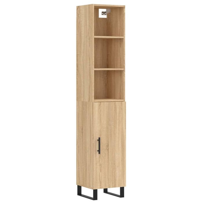 Buffet haut Chêne sonoma 34,5x34x180 cm Bois d'ingénierie - Photo n°1