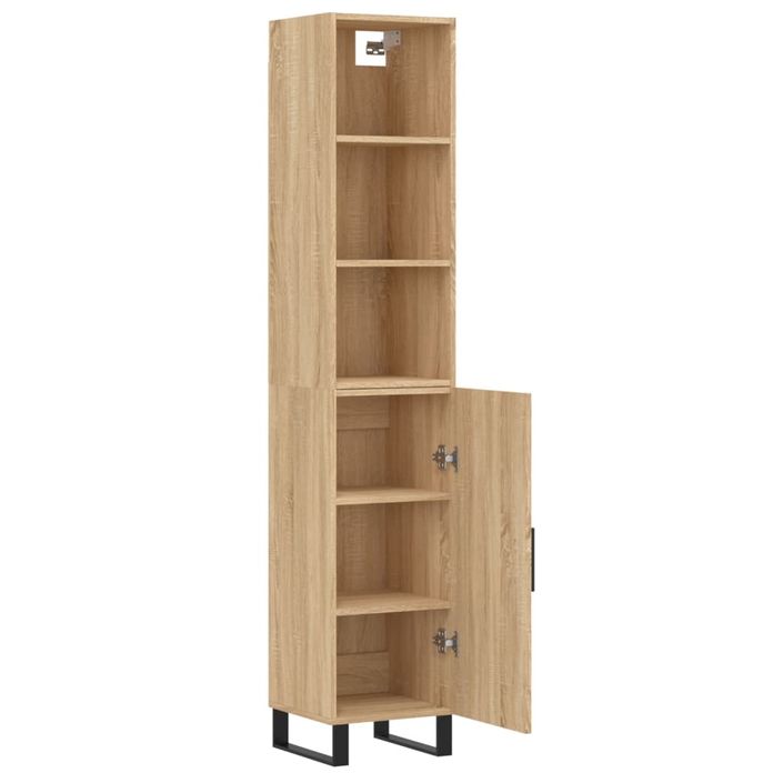 Buffet haut Chêne sonoma 34,5x34x180 cm Bois d'ingénierie - Photo n°4