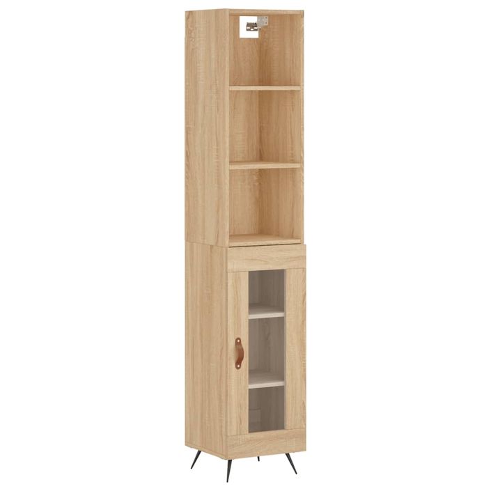 Buffet haut Chêne sonoma 34,5x34x180 cm Bois d'ingénierie - Photo n°1