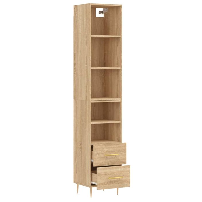 Buffet haut Chêne sonoma 34,5x34x180 cm Bois d'ingénierie - Photo n°4