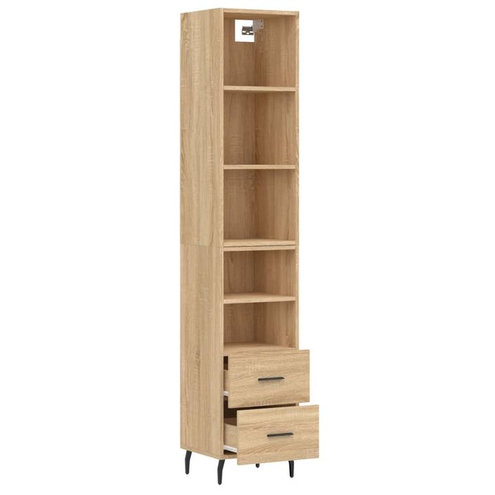 Buffet haut Chêne sonoma 34,5x34x180 cm Bois d'ingénierie - Photo n°4