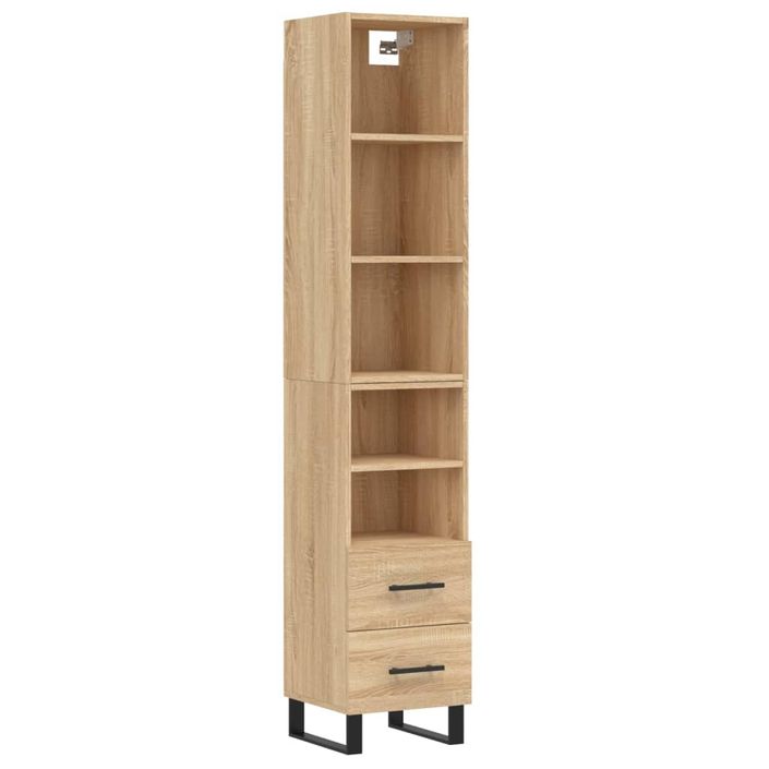 Buffet haut Chêne sonoma 34,5x34x180 cm Bois d'ingénierie - Photo n°1