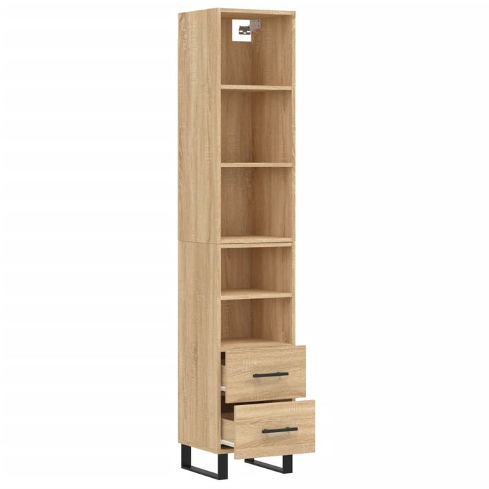 Buffet haut Chêne sonoma 34,5x34x180 cm Bois d'ingénierie - Photo n°4