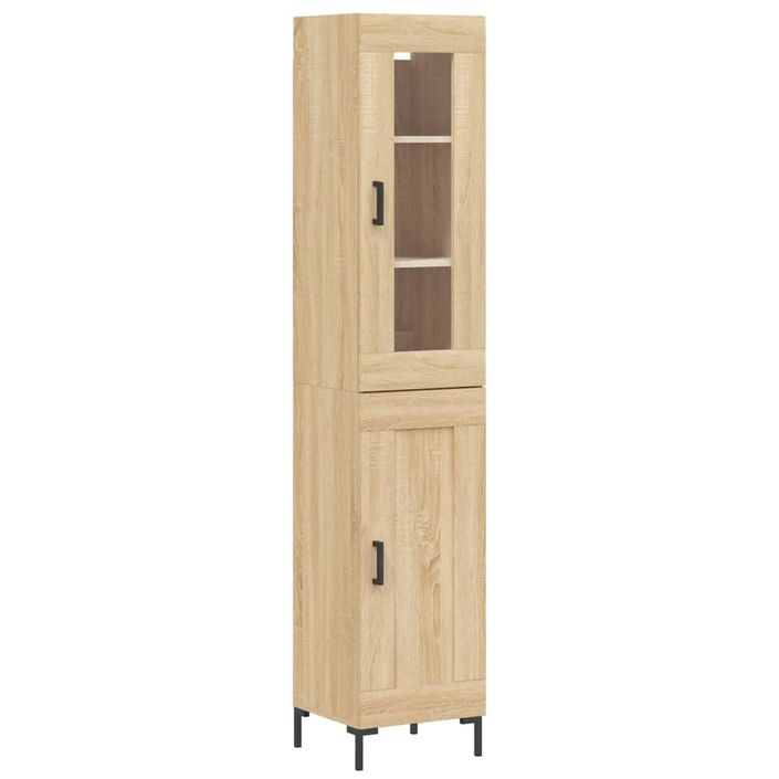 Buffet haut Chêne sonoma 34,5x34x180 cm Bois d'ingénierie - Photo n°1