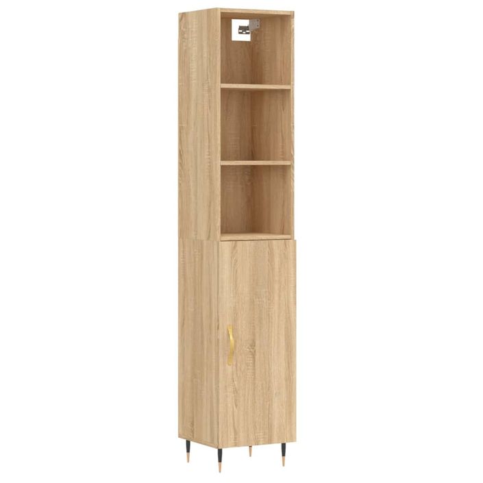 Buffet haut Chêne sonoma 34,5x34x180 cm Bois d'ingénierie - Photo n°1