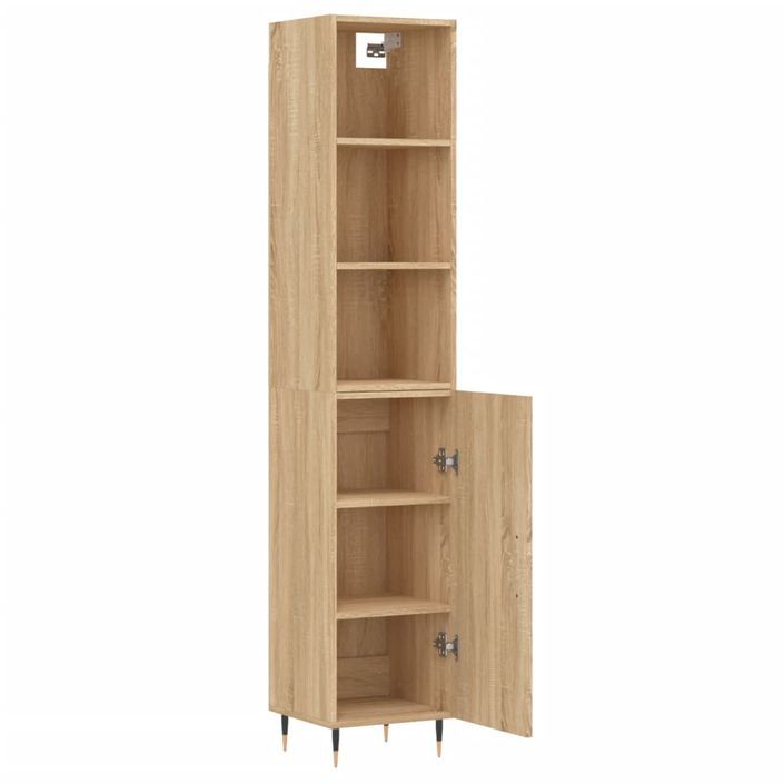 Buffet haut Chêne sonoma 34,5x34x180 cm Bois d'ingénierie - Photo n°4