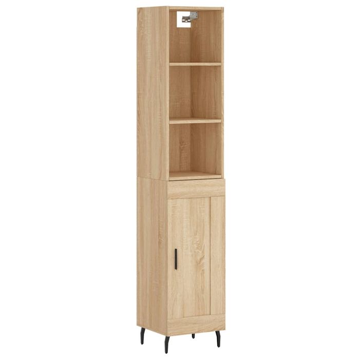 Buffet haut Chêne sonoma 34,5x34x180 cm Bois d'ingénierie - Photo n°1