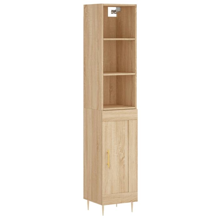 Buffet haut Chêne sonoma 34,5x34x180 cm Bois d'ingénierie - Photo n°1