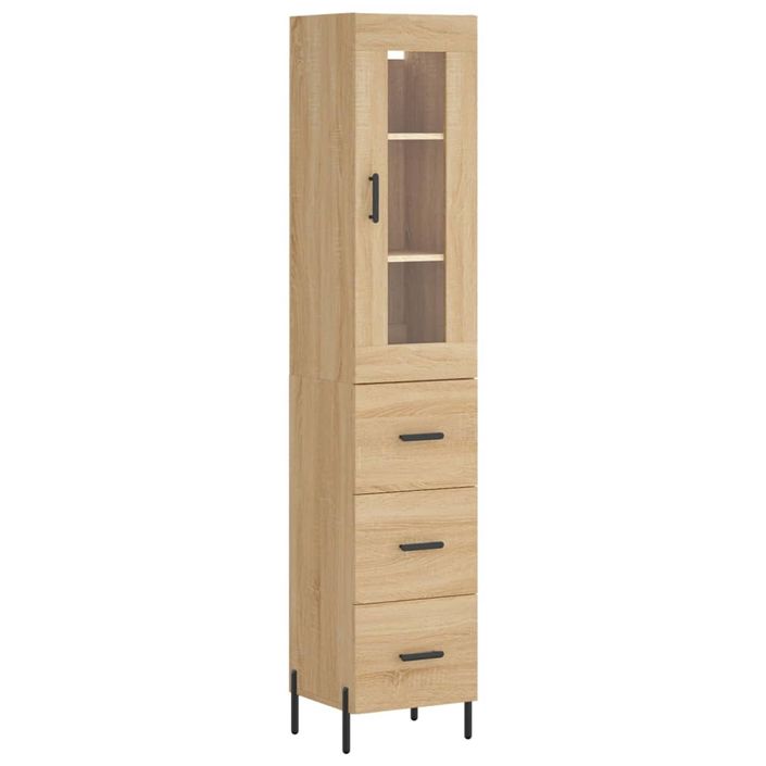 Buffet haut Chêne sonoma 34,5x34x180 cm Bois d'ingénierie - Photo n°1