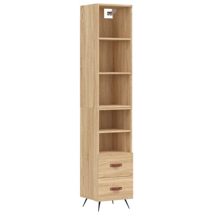 Buffet haut Chêne sonoma 34,5x34x180 cm Bois d'ingénierie - Photo n°1