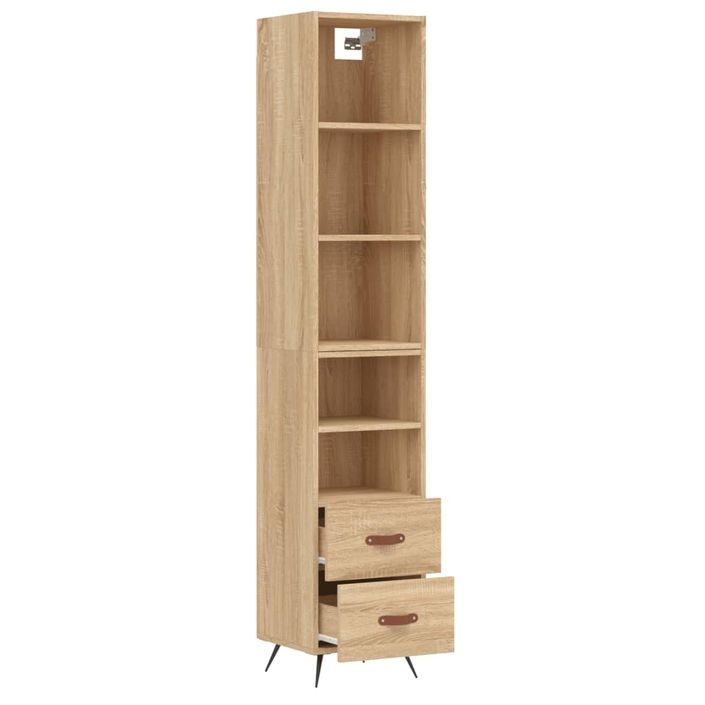 Buffet haut Chêne sonoma 34,5x34x180 cm Bois d'ingénierie - Photo n°4