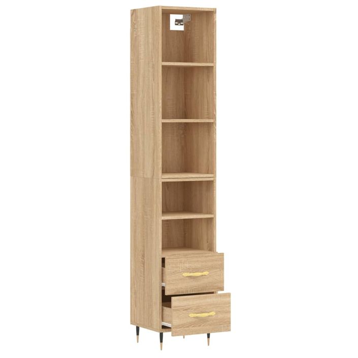 Buffet haut Chêne sonoma 34,5x34x180 cm Bois d'ingénierie - Photo n°4