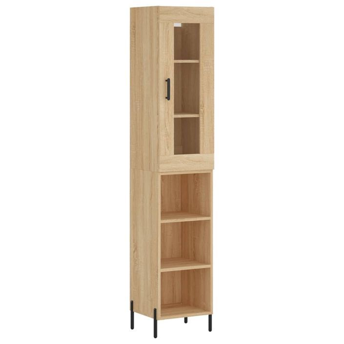 Buffet haut Chêne sonoma 34,5x34x180 cm Bois d'ingénierie - Photo n°1