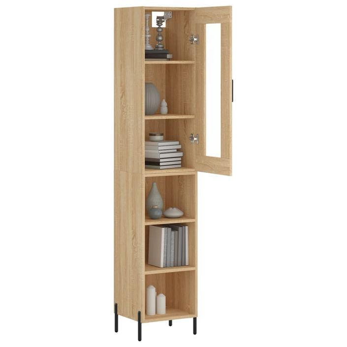 Buffet haut Chêne sonoma 34,5x34x180 cm Bois d'ingénierie - Photo n°3