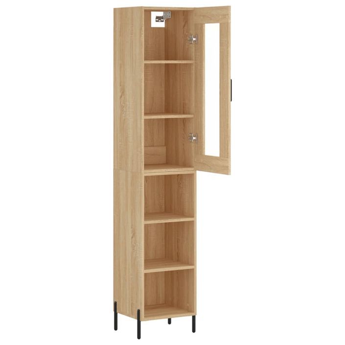 Buffet haut Chêne sonoma 34,5x34x180 cm Bois d'ingénierie - Photo n°4