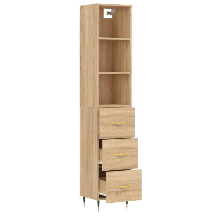 Buffet haut Chêne sonoma 34,5x34x180 cm Bois d'ingénierie - Photo n°4