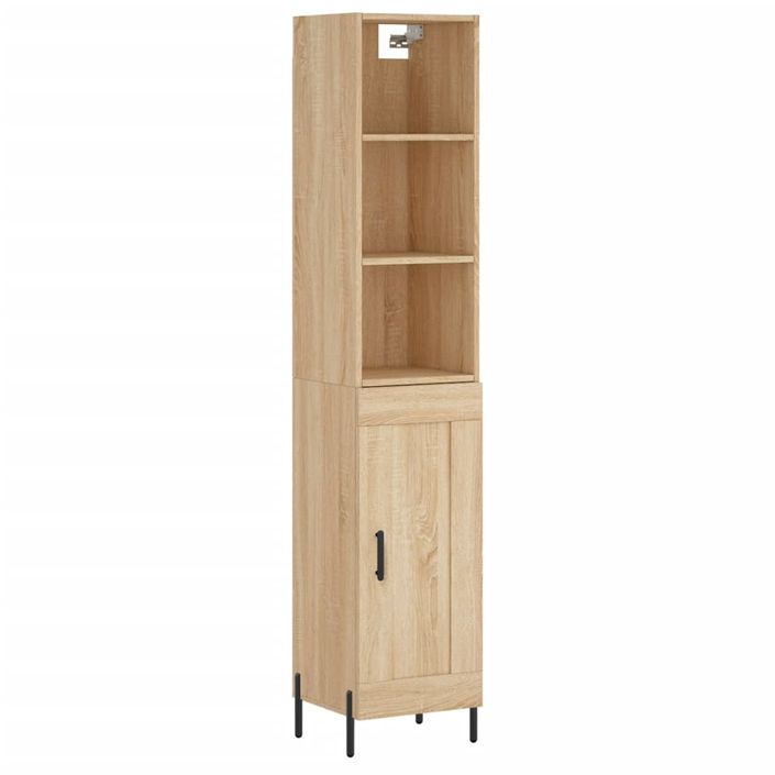 Buffet haut Chêne sonoma 34,5x34x180 cm Bois d'ingénierie - Photo n°1