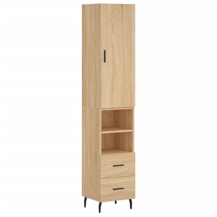 Buffet haut Chêne sonoma 34,5x34x180 cm Bois d'ingénierie - Photo n°1