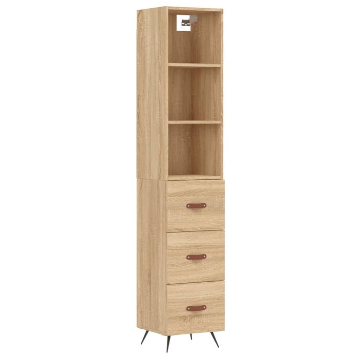 Buffet haut Chêne sonoma 34,5x34x180 cm Bois d'ingénierie - Photo n°1