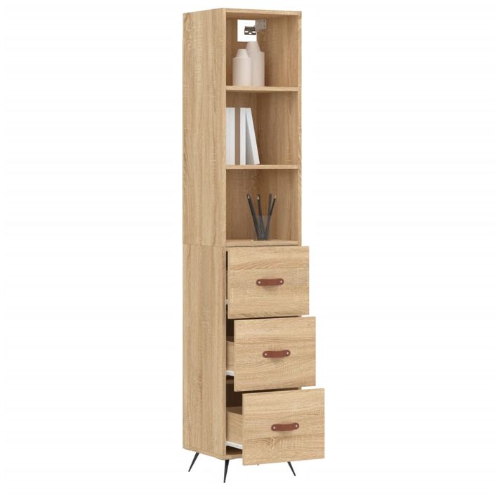 Buffet haut Chêne sonoma 34,5x34x180 cm Bois d'ingénierie - Photo n°3