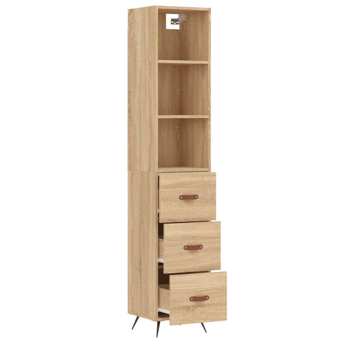 Buffet haut Chêne sonoma 34,5x34x180 cm Bois d'ingénierie - Photo n°4