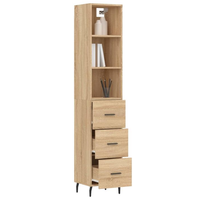 Buffet haut Chêne sonoma 34,5x34x180 cm Bois d'ingénierie - Photo n°3