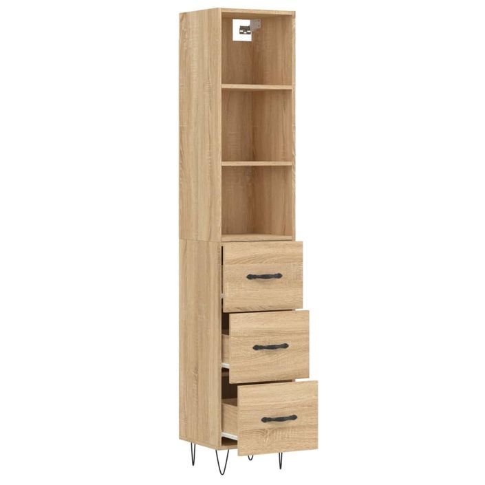 Buffet haut Chêne sonoma 34,5x34x180 cm Bois d'ingénierie - Photo n°4