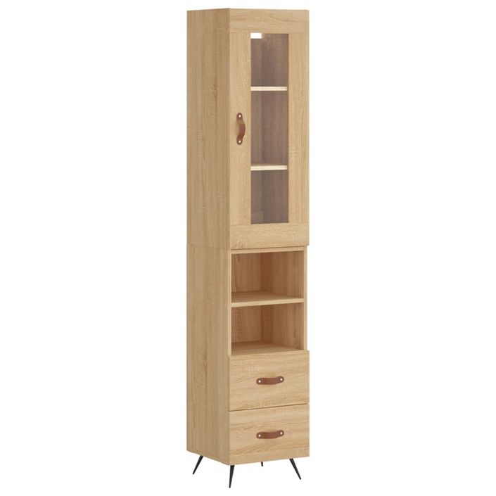 Buffet haut Chêne sonoma 34,5x34x180 cm Bois d'ingénierie - Photo n°1