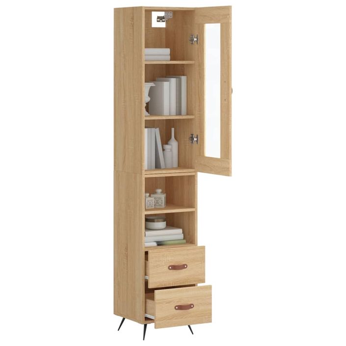 Buffet haut Chêne sonoma 34,5x34x180 cm Bois d'ingénierie - Photo n°3