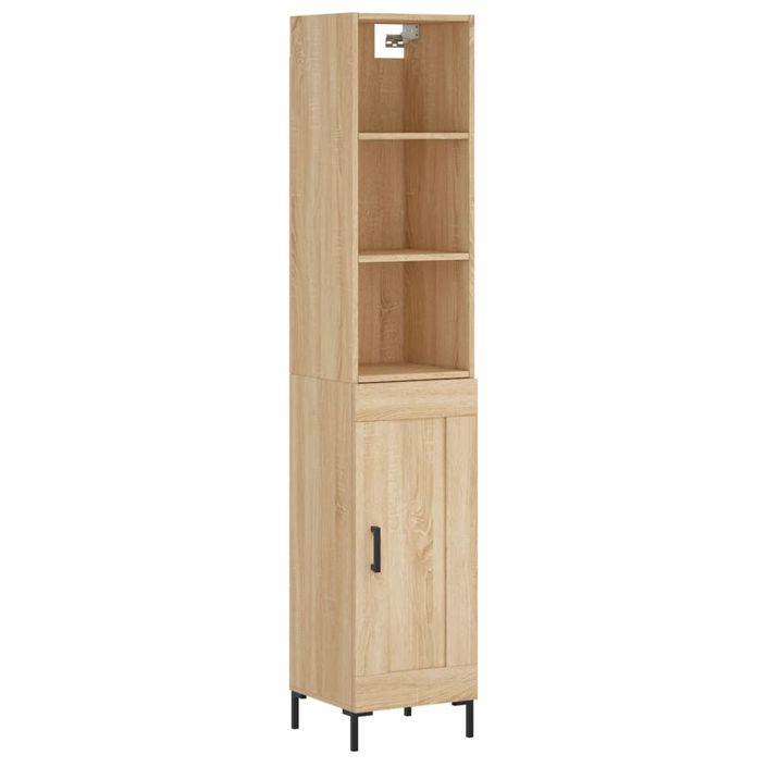 Buffet haut Chêne sonoma 34,5x34x180 cm Bois d'ingénierie - Photo n°1