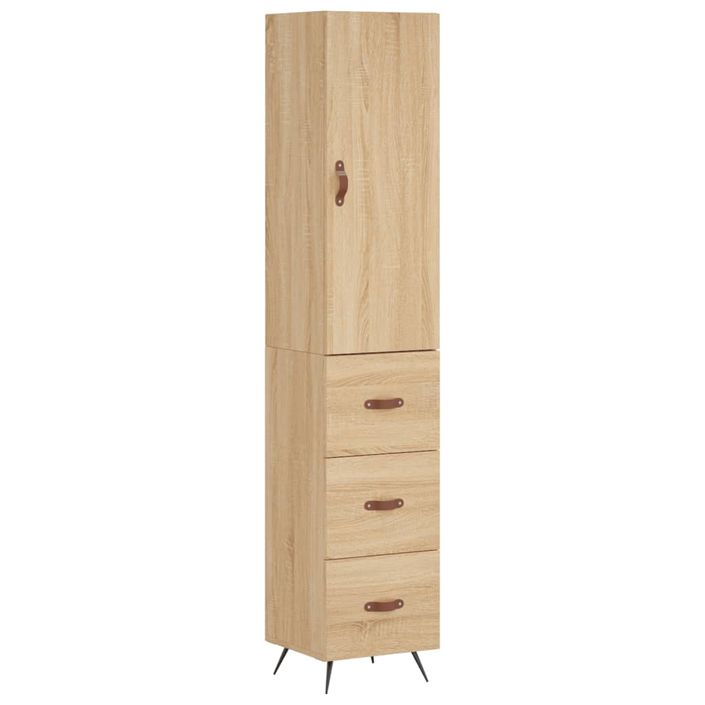 Buffet haut Chêne sonoma 34,5x34x180 cm Bois d'ingénierie - Photo n°1