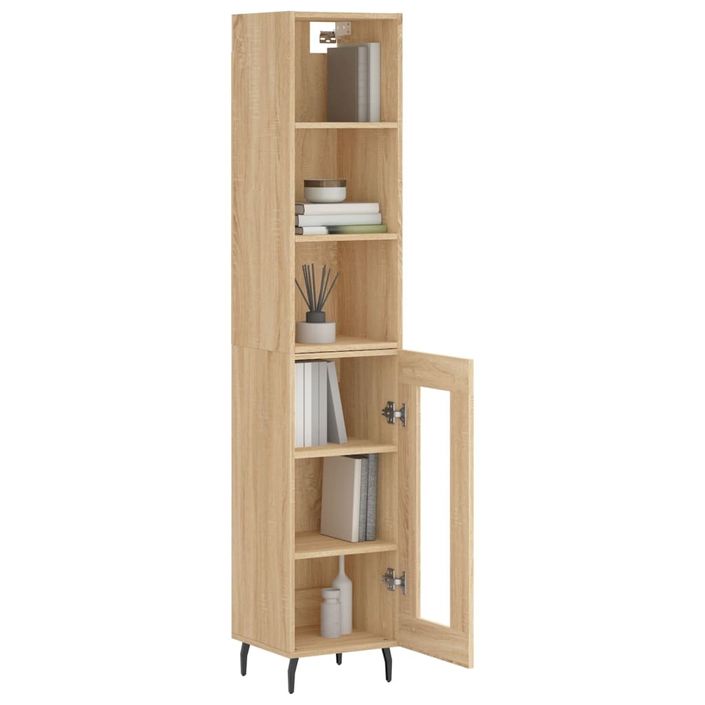 Buffet haut Chêne sonoma 34,5x34x180 cm Bois d'ingénierie - Photo n°3