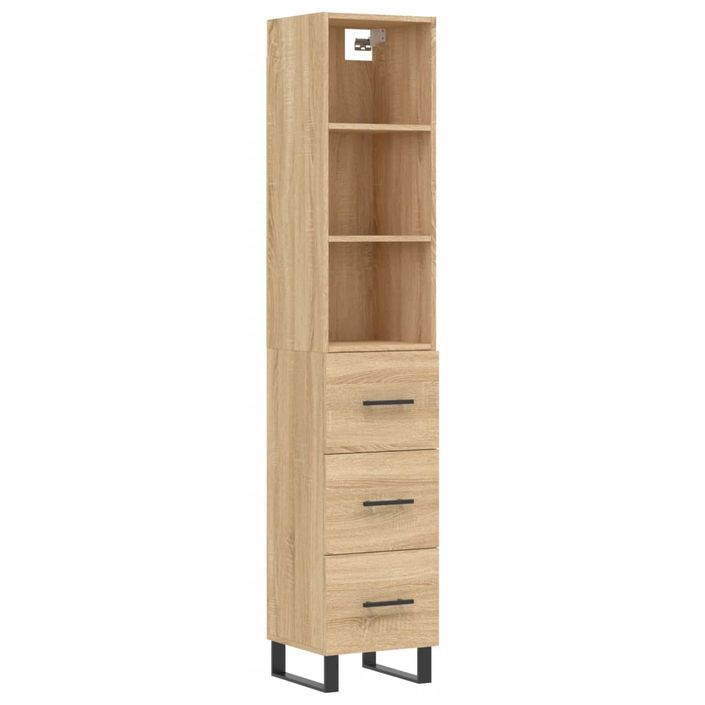 Buffet haut Chêne sonoma 34,5x34x180 cm Bois d'ingénierie - Photo n°1