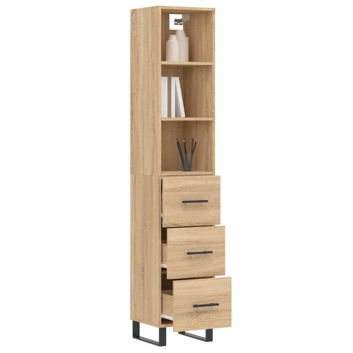 Buffet haut Chêne sonoma 34,5x34x180 cm Bois d'ingénierie - Photo n°3