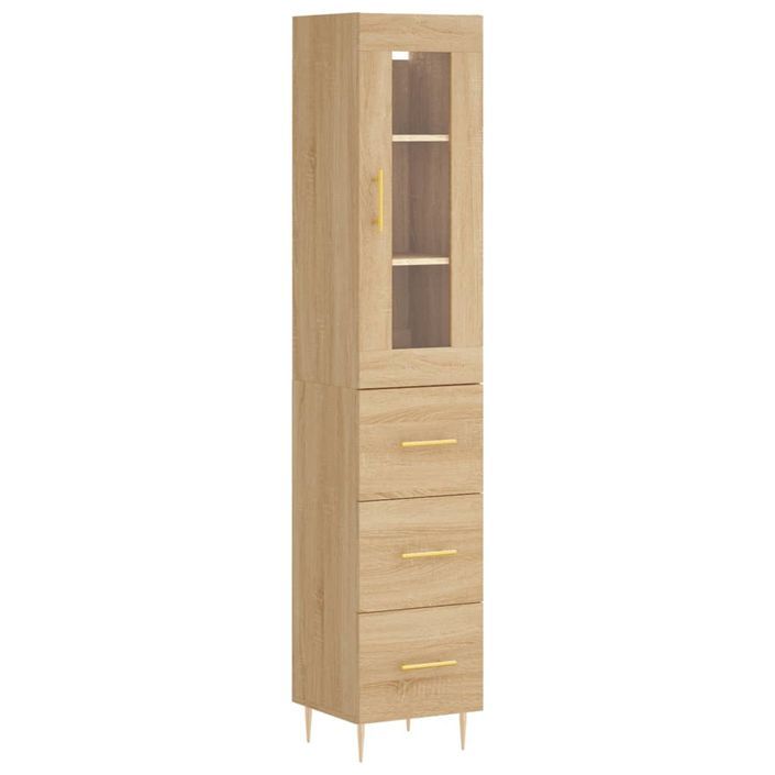 Buffet haut Chêne sonoma 34,5x34x180 cm Bois d'ingénierie - Photo n°1