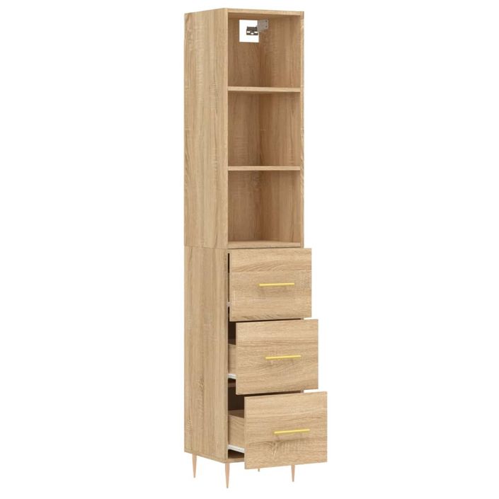 Buffet haut Chêne sonoma 34,5x34x180 cm Bois d'ingénierie - Photo n°4