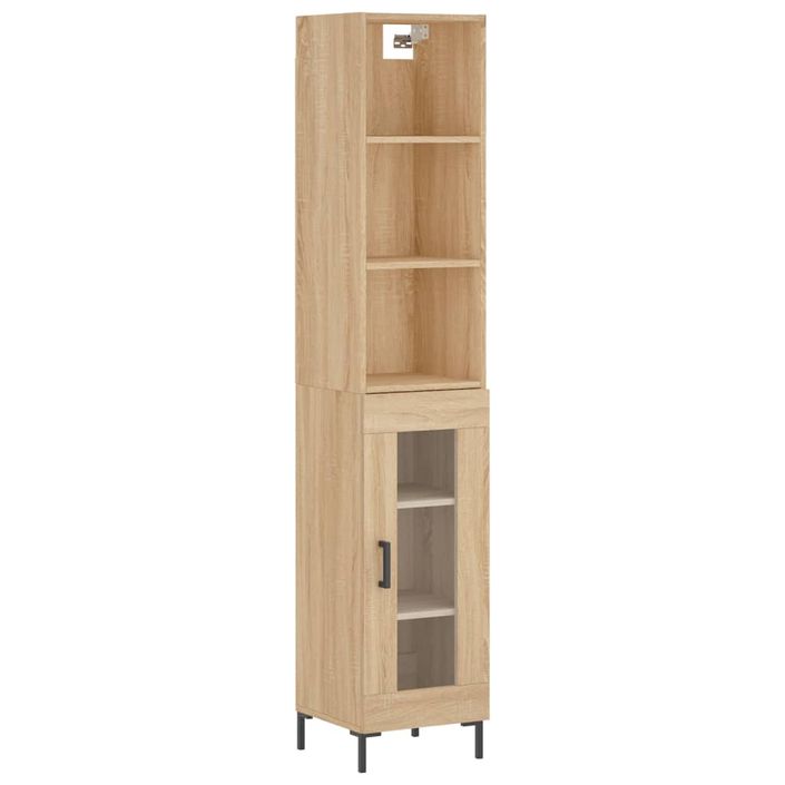 Buffet haut Chêne sonoma 34,5x34x180 cm Bois d'ingénierie - Photo n°1